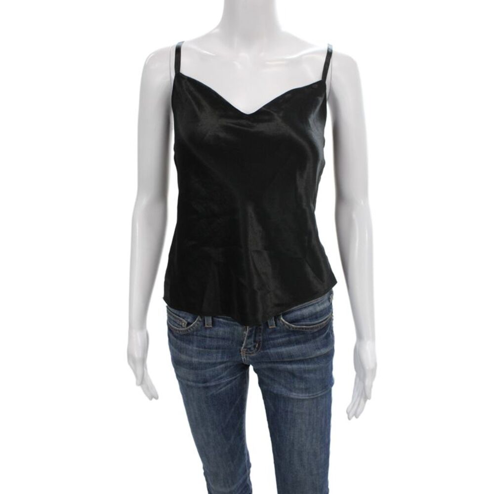 Vince Women Camisole Black V-Neck 100% NAIA Acetate Sleeveless Designer Size S